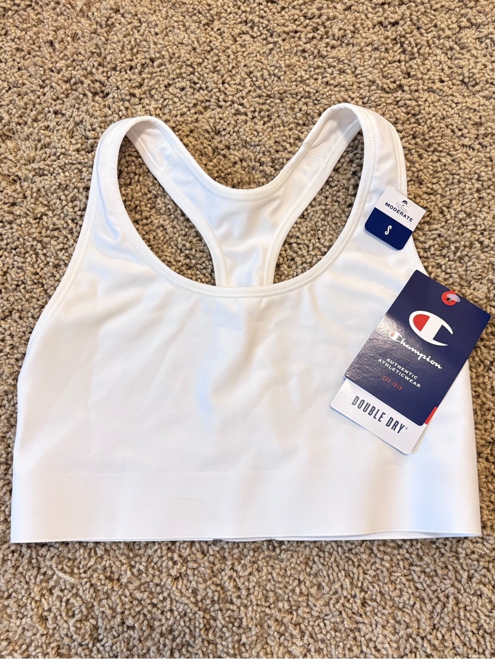 NWT Champion Double Dry White Sports Bra | Size Small